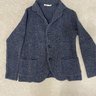 Maurizio Baldassari Grey Wool 3 Button, Wool Sweater Jacket, Size 50