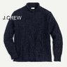 J.CREW roll neck sweater navy blue cotton chunky rollneck mock high fisherman's