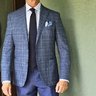 SOLD Luciano Barbera Blue Plaid SC 42R-Excellent condition