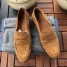 Sons of Henrey Tobacco Suede Unlined Penny Loafers - UK 7