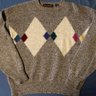 Hunting Horn 100% Shetland Wool Sweater Men's Medium Diamond Pattern