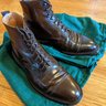 SOLD Crockett & Jones Harlech Dark Brown Shell Cordovan Cap-toe Boots Size 8.5 UK