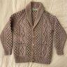 ** SOLD ** Inverallan 6A Shawl Collar Cardigan in Dove Grey - Size 40