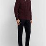 Anderson & Sheppard  size L Burgundy Cable-Knit Merino Wool Cardigan |