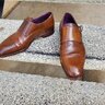 SOLD-Carmina Cordovan monk strap, rain last