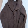 Drake's 100% Cashmere Shawl Collar Cardigan Brown Medium