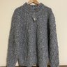 SOLD | Inis Meain Trellis Mock Neck Sweater - Grey, size Large