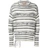 Federico Curradi Oversized Striped Linen Sweater Tasseled M-L