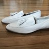 Bruno Magli White Leather Tassel Loafers Size 11 Made in Italy