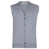 SOLD John Smedley Stavely Waistcoat / Vest in Silver Gray Size M