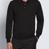NWT Brioni Black Long Sleeve Polo Cashmere/Wool/Silk Size 42