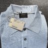 NWT Brioni Blue Cashmere Silk Long Sleeve Polo Handmade Italy 42