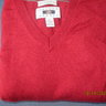 V-Neck Pullover in Extra Fine Merino Wool from Joseph Aboud in a Vivid Red Size XL