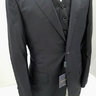 Canali 36R Silk 3-Piece Black Suit with Peak Lapels
