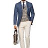 As-new SUITSUPPLY Havana navy (blue) wool/linen/mohair/silk blazer (C829), size 36R