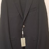 Canali 36R Solid Black 3-Piece 2 Button Wool Suit