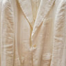 Sartoria Partenopea 36R Solid White 2-Button Linen Blazer Sportcoat with Peak Lapels