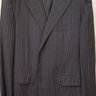 Sartoria Partenopea 44R Gray with Lavender and Subtle Blue Pinstripes 3-roll-2 Wool Suit