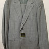 Sartoria Partenopea 44L Gray with Blue Windowpane 3-roll-2 Wool Blend Suit