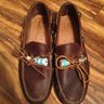 Yuketen Antler Moc w/ Concho & Painted Elk Size, SG Brown, 11E (US, but fits narrow) (SOLD)