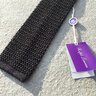 NWT $225 Ralph Lauren Purple Label Italian Made Square Knit Solid Black Silk Neck Tie