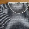 *SOLD* New DIKTAT 100% Linen Striped T-Shirt; S [XS/XXS]