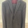 Brooks Brothers Brooksgate Regent Pinstripe Wool Twill Charcoal Suit - Untailored 40R 34X30