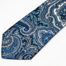 Navy Blue Silk Tie Large Paisley Pattern Necktie