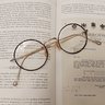 DROP - NEW Acoustic Line Japanese Handmade Classic Engraved Round Eyeglasses AL-036 BGP