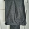 Drake's (made by Rota) Grey Flannel Flat Front Trousers | Size 34