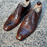 Vass Alt English Semi Brogue in Walnut Museum Calf