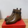 Carmina Brown Leather Jodhpur Boot with Crocodile Strap UK 7