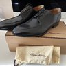 Santoni Black Leather Lace Ups 751611 1 EE 10.5