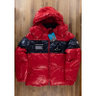 MONCLER Gary red patch hooded puffer down jacket - Size 3XL / 6 - NWT