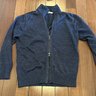 Inis Meain Blue Linen Double zip cardigan size S