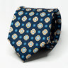 Navy Blue Tie Yellow Medallion Neck Tie