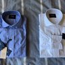 DRAKE'S SPREAD COLLAR PLAIN SHIRTS X2, SIZE 15, BNWT, NOS