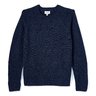 Willis Speckled Merino Wool Crewneck Sweater Navy Medium New