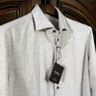 NWT Mazzarelli Light Gray Light Flannel Shirt 41/16