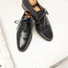 SOLD Carlos Santos Handgrade Reverse Stitch Black Oxfords 8UK/9US