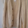 TS(S) Hand Dyed Mole Cotton Cardigan - Size M - Ecru - Hardly Worn - SOLD