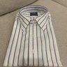 NWT Drake's for The Rake blue/white striped dress shirt, size 17 (43)