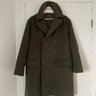 AURALEE Green Double Breasted Beaver Melton Wool Peacoat Overcoat (Size 3)