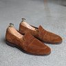 SOLD: CARMINA Uetam Brown Snuff Suede Penny Loafers w/ Shoe Trees 5.5 (Fits like US7)