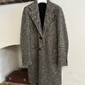 Eidos single breasted long coat oatmeal black herringbone size S/46