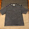 SOLD - Drake's Navy Striped Linen S/S Hiking T-Shirt