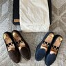 1035USD Lot of TWO Baudoin & Lange Sagan Classic Plain Suede Penny Loafers