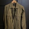 Drake's Olive Wool Linen Shirt Jacket