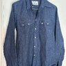Tony Shirtmakers Blue Linen Western Size S