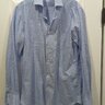 SOLD Sartoria Rossi Linen-Cotton Blue Glen Check Shirt Size 15 US / 38 EU